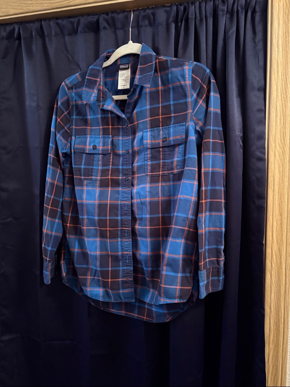 Patagonia Blue and Red Plaid Button-Down Shirt